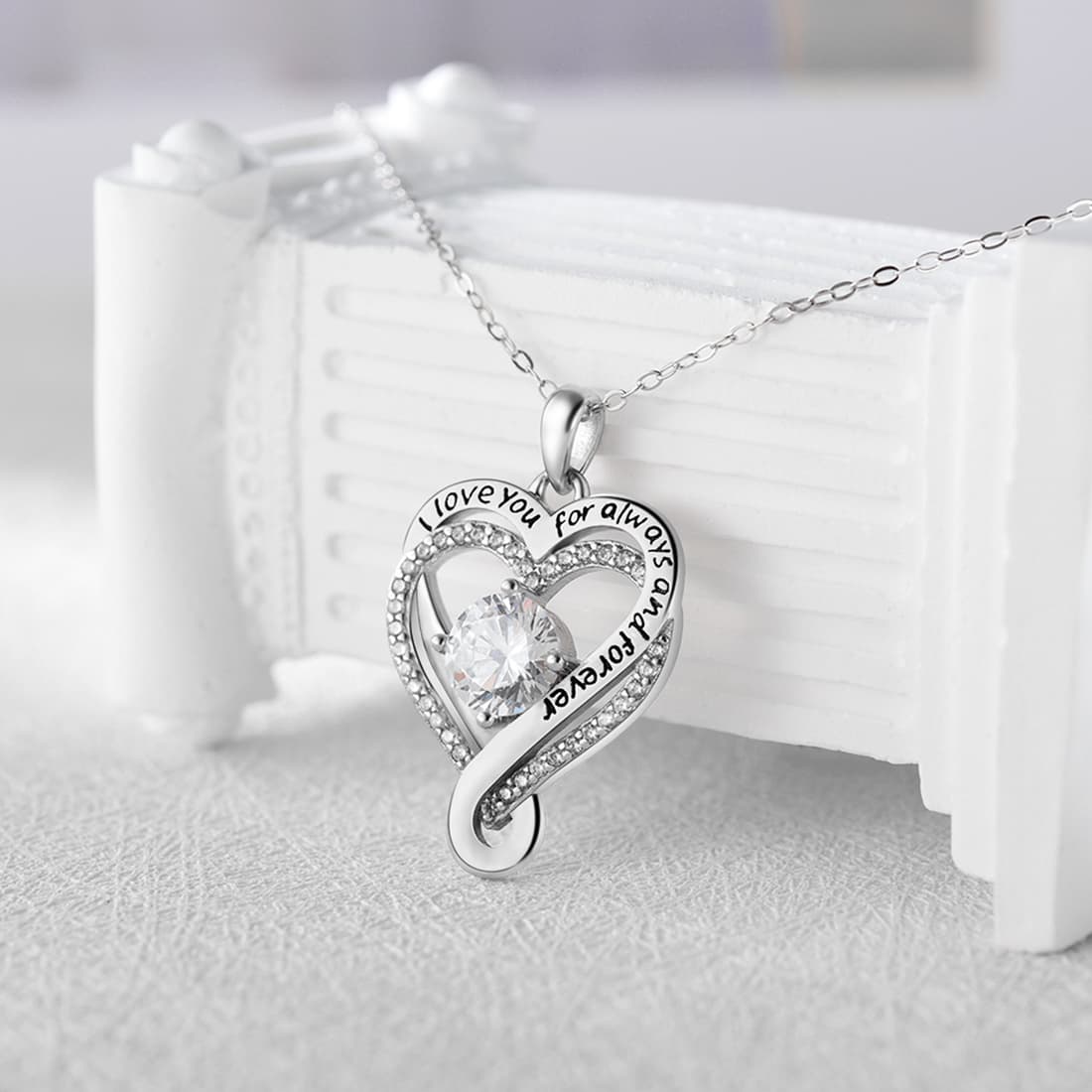 “To My Wife” Forever & Always Heart Necklace