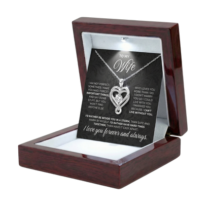 “To My Wife” Forever & Always Heart Necklace